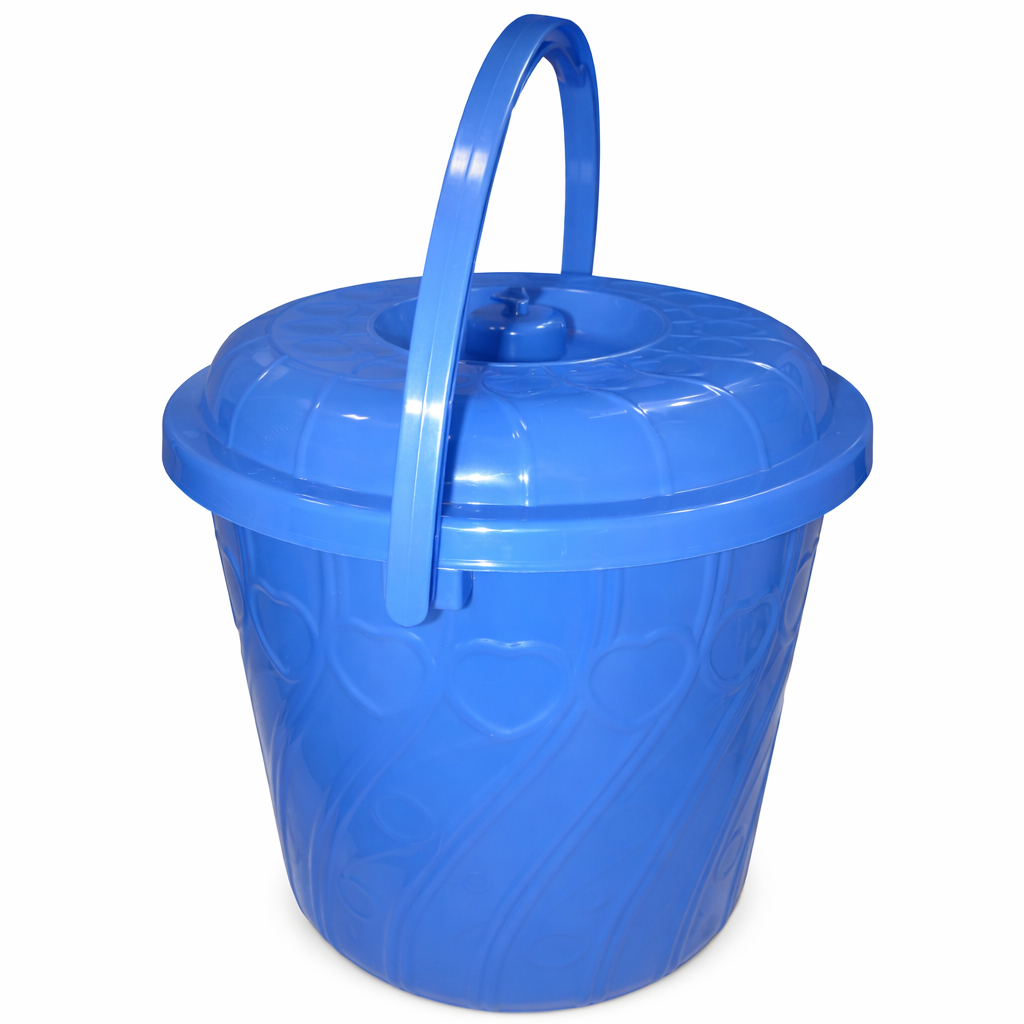 Plastic Storage Bucket with Lid and Carry Handle