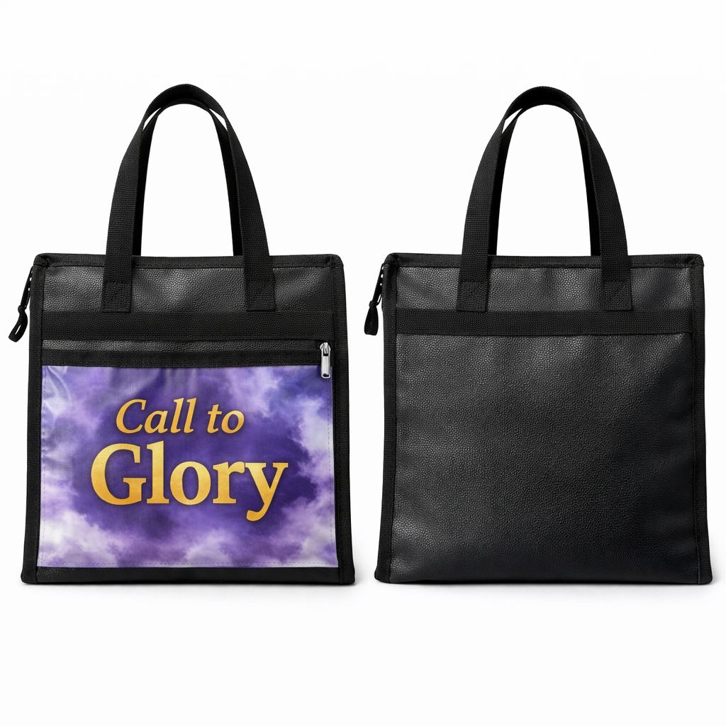 Custom Event  Black Tote Bag with Print Panel
