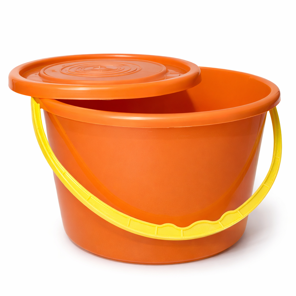 Plastic Household Bucket with Lid Multi Purpose Utility Bucket