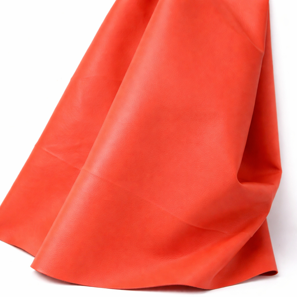 Orange Synthetic Leather Fabric PU Upholstery Material