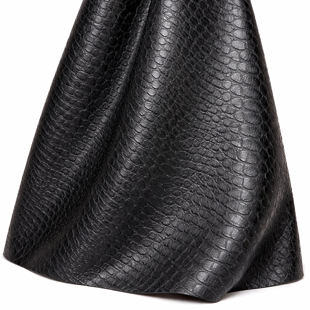Dark Grey Crocodile Pattern Synthetic Leather Fabric PU Upholstery Material