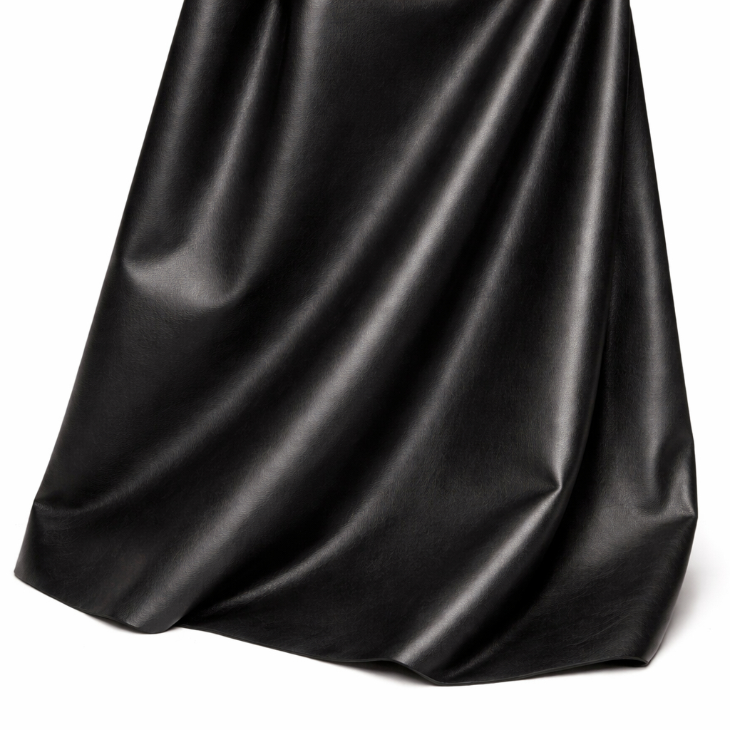 Black Smooth Synthetic Leather Fabric PU Upholstery Material