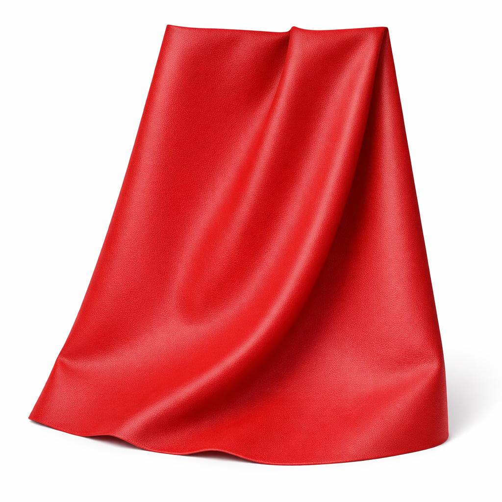 Red Smooth Synthetic Leather Fabric