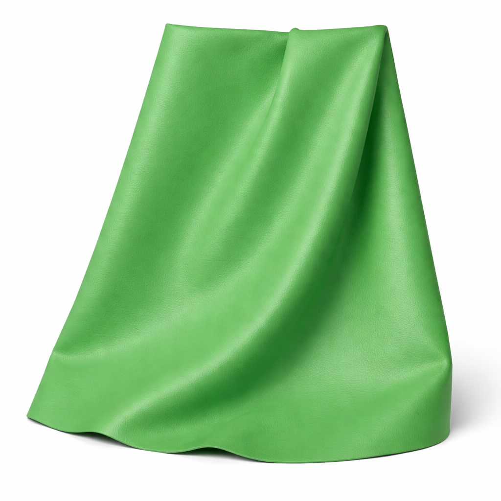 Green Smooth Synthetic Leather Fabric