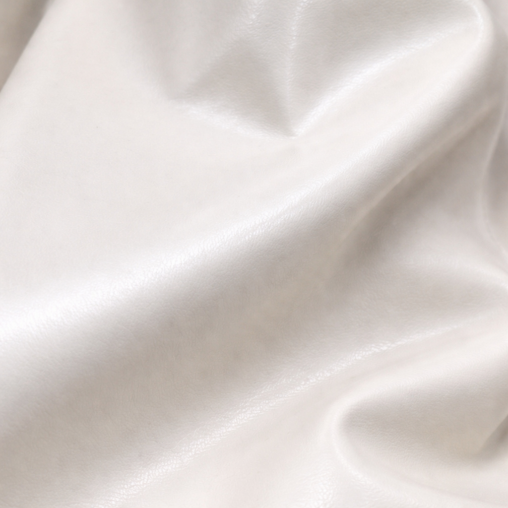 Off White Smooth Synthetic Leather Fabric