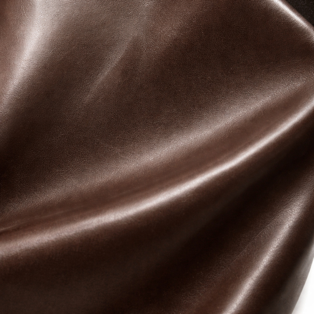 Chocolate Brown Smooth Synthetic Leather Fabric