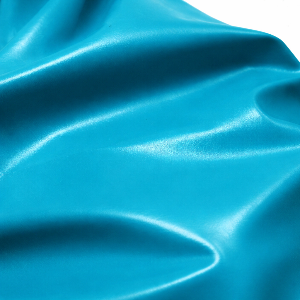 Turquoise Blue Smooth Synthetic Leather Fabric