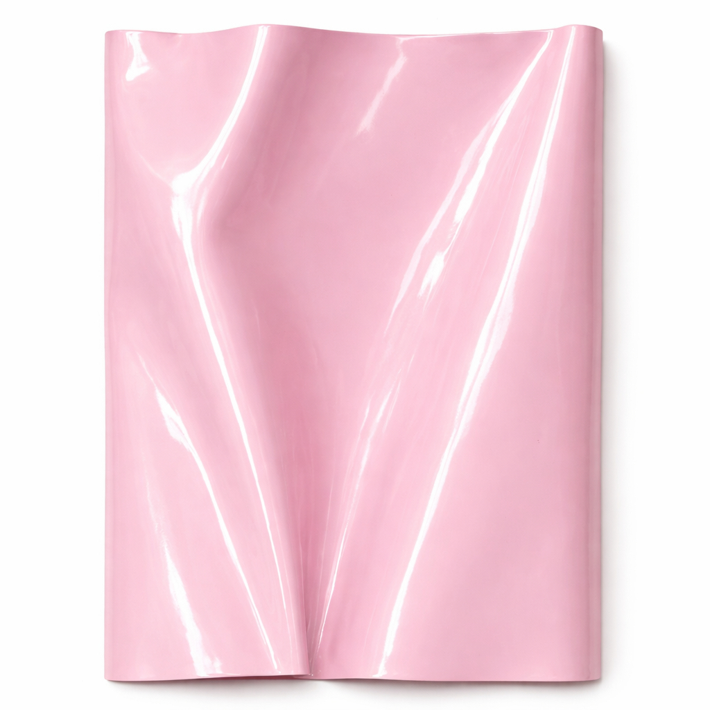 Glossy Baby Pink  Synthetic Leather Fabric