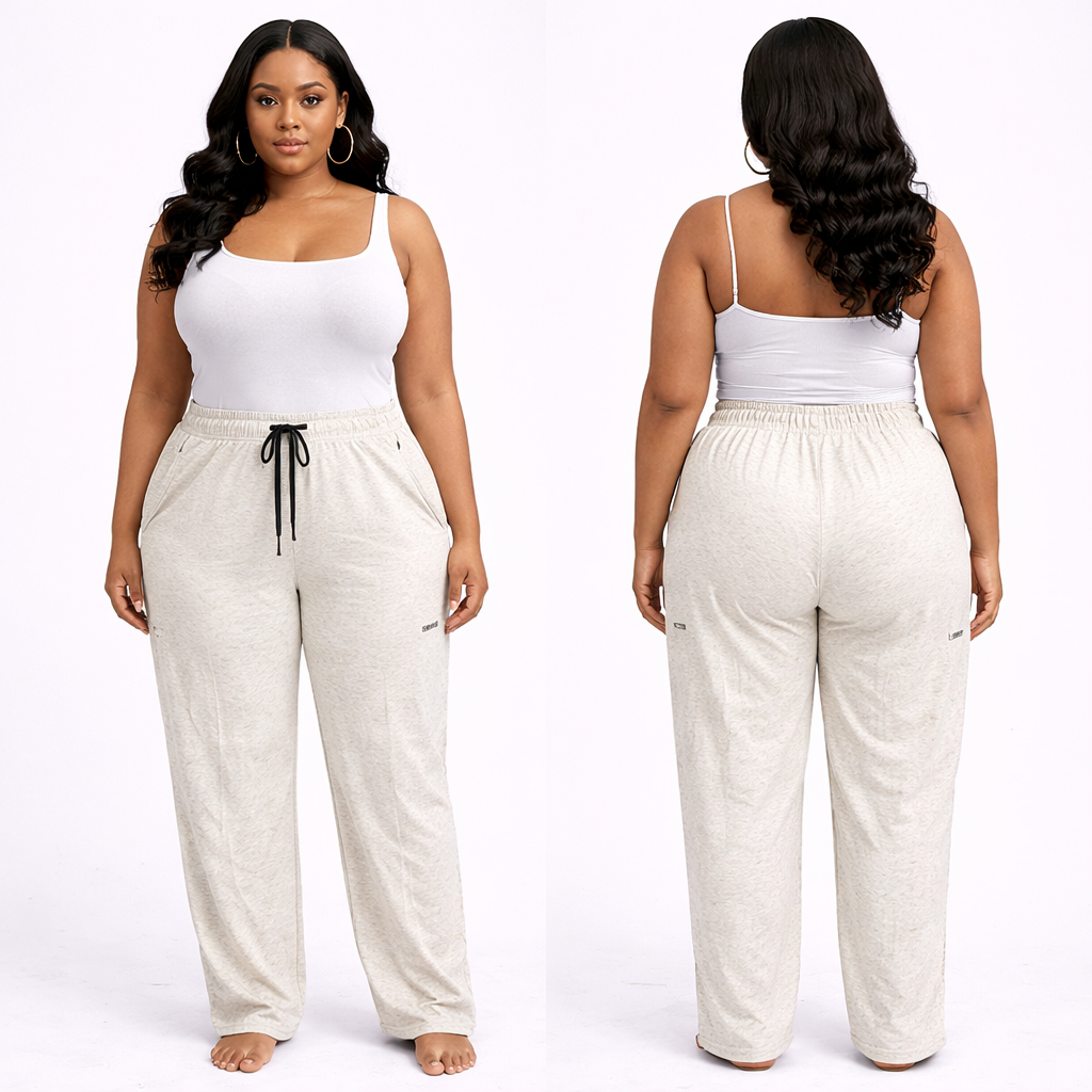 Women White Quilted Jogger Pants