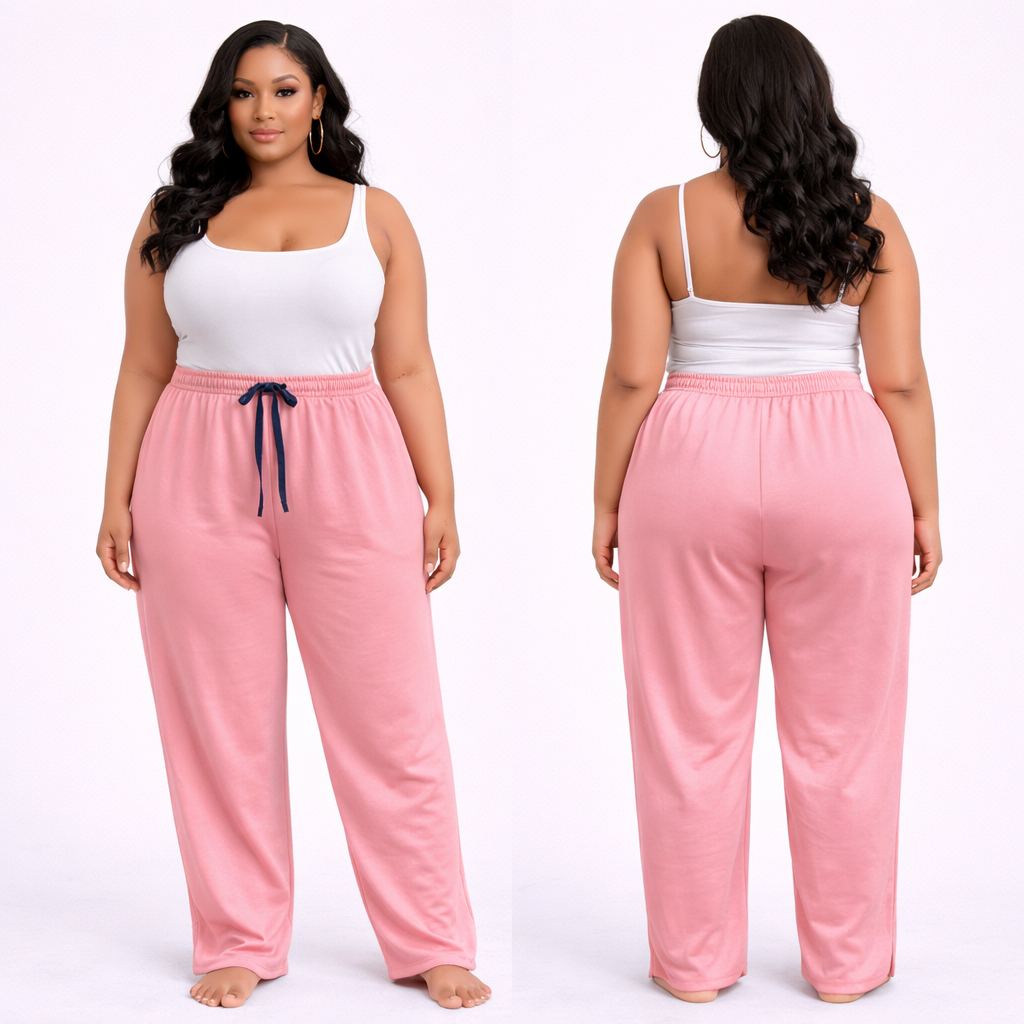 Women Pink Drawstring Jogger Pants
