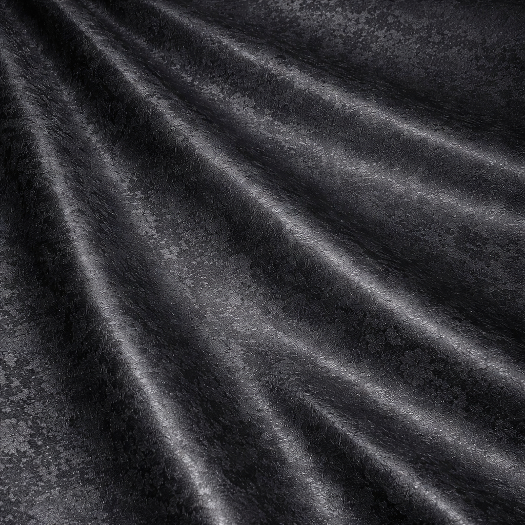 Black Textured Pattern PU Leather Fabric