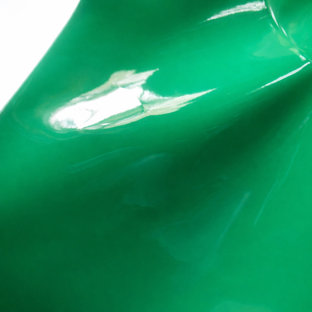Glossy Emerald Green Synthetic Leather Fabric
