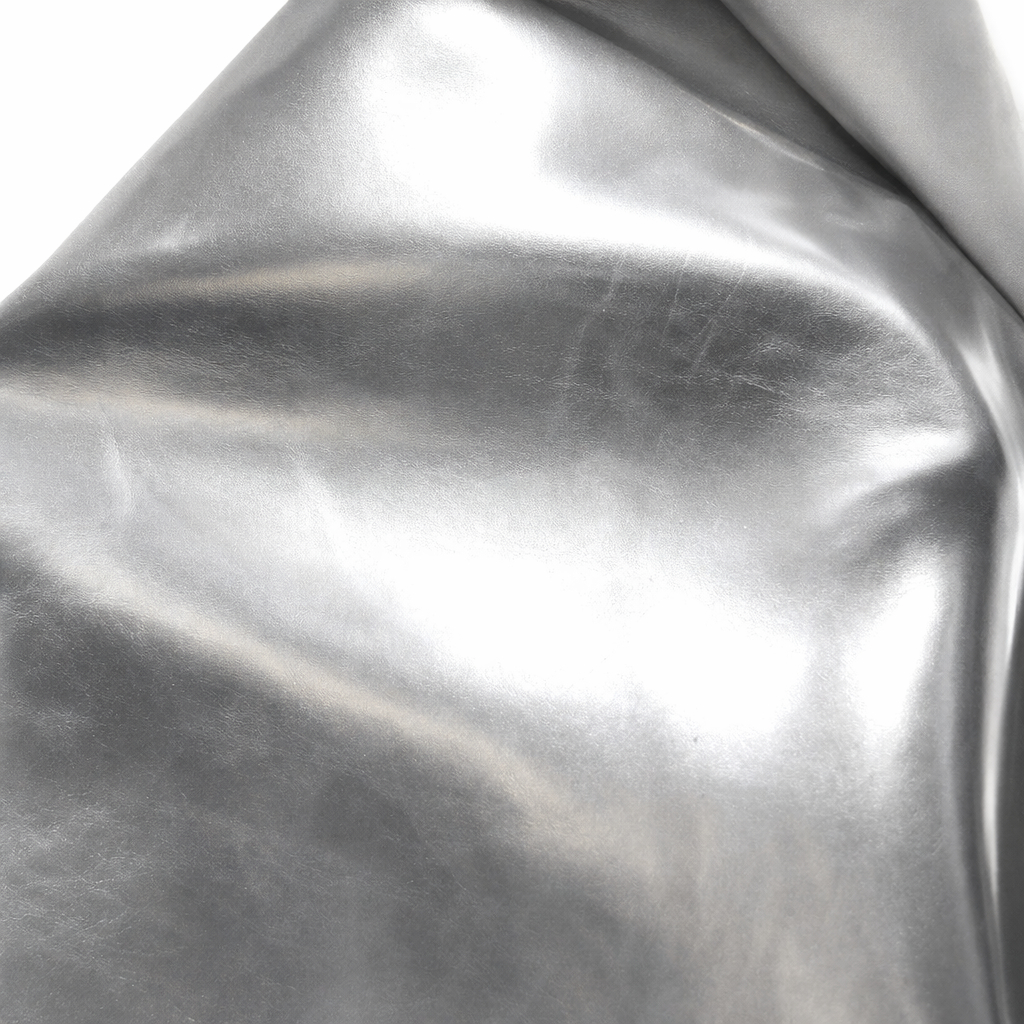 Shiny Metallic Graphite Synthetic Leather Fabric
