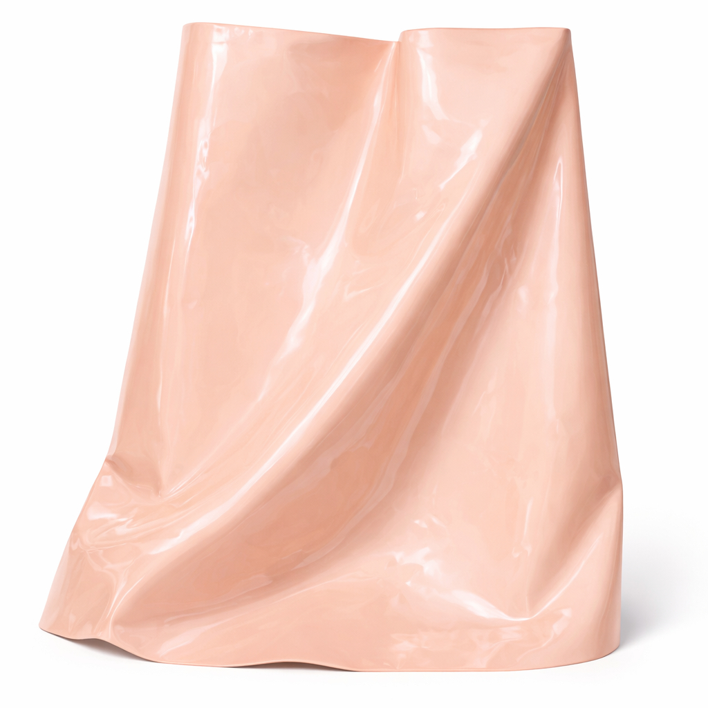 Glossy Peach Synthetic Leather Fabric   High Shine PU Upholstery Material