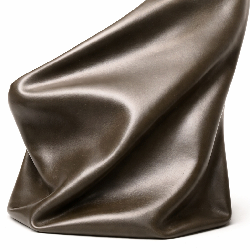 Glossy Olive Synthetic Leather Fabric