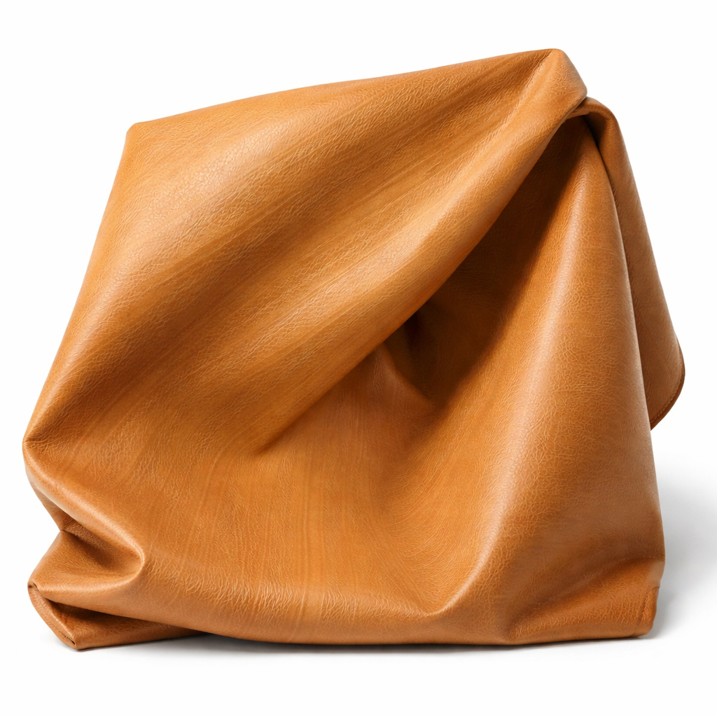 Caramel Textured Synthetic Leather Fabric