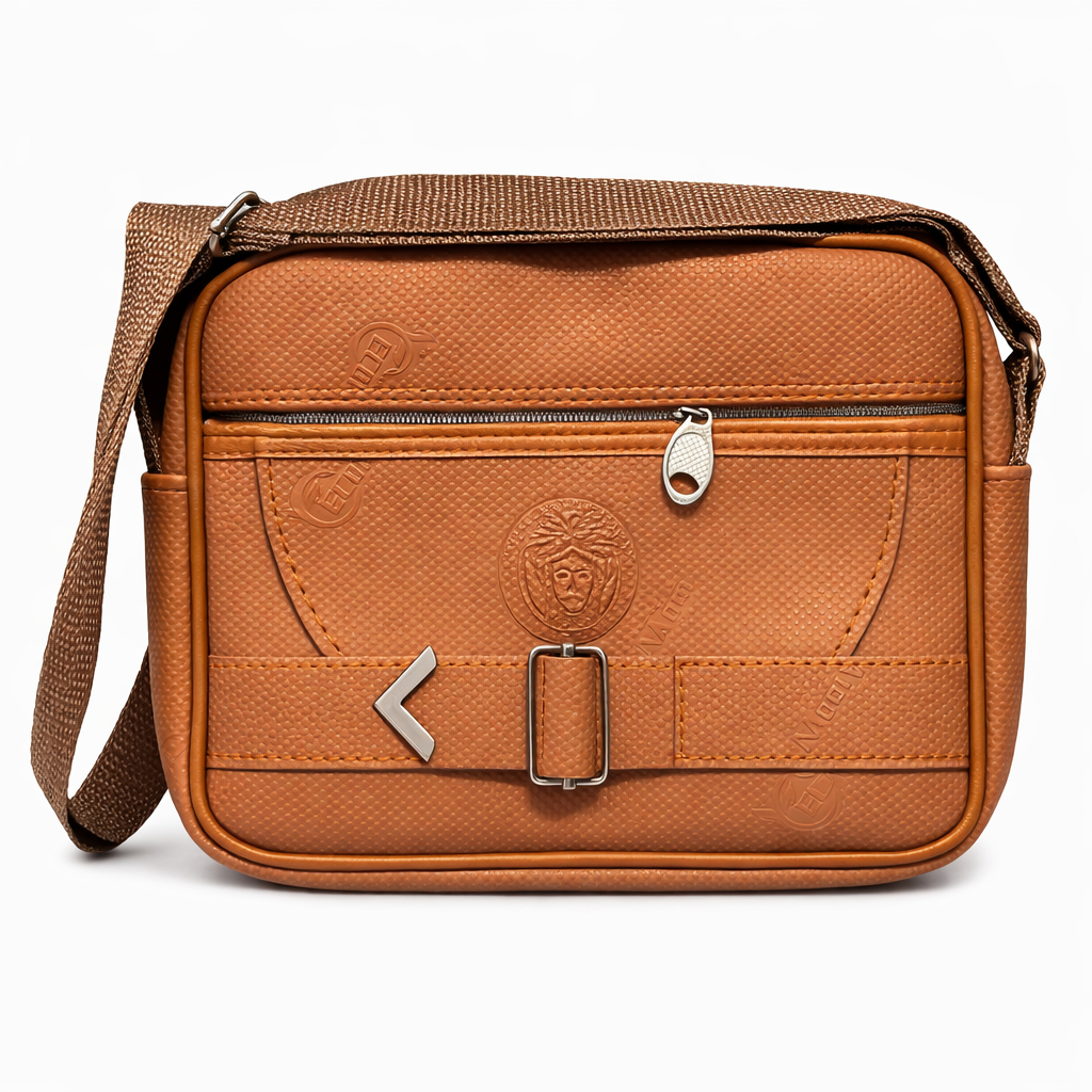 Textured Leather Look Crossbody Shoulder Bag