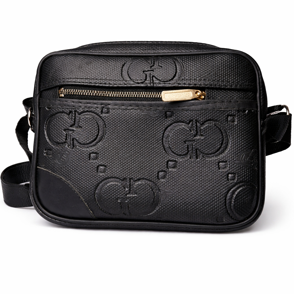 Textured Crossbody Shoulder Bag with Front Zip Pocket