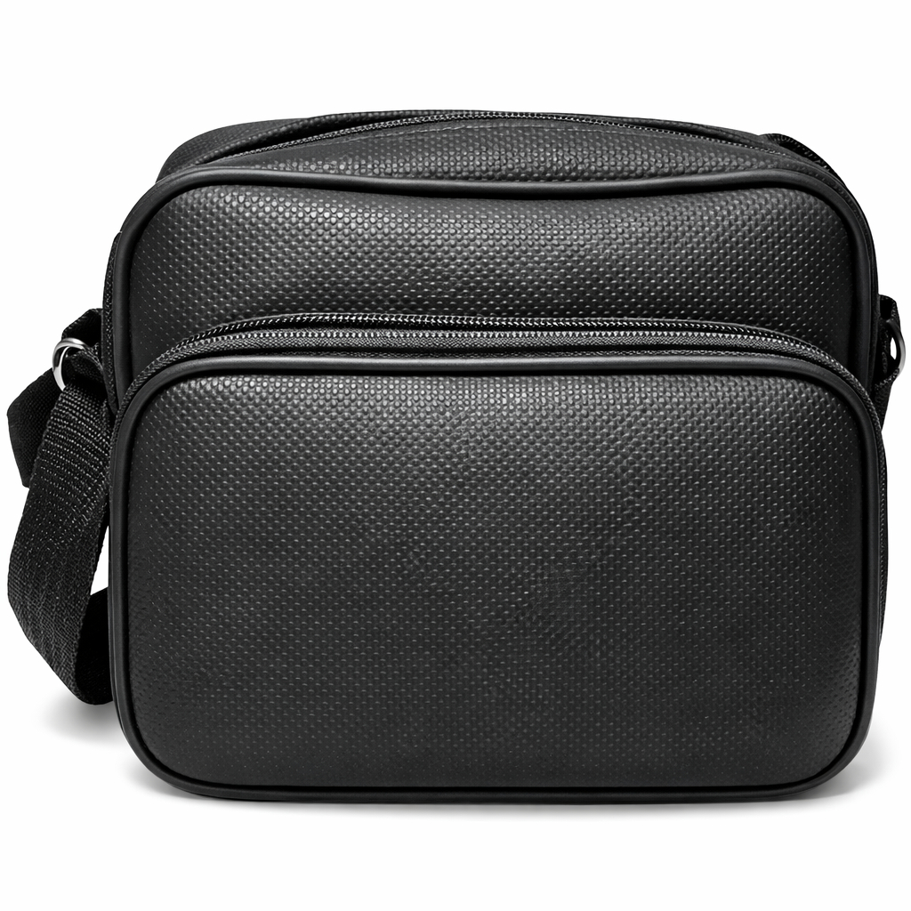 Black Crossbody Bag with Pebbled Finish