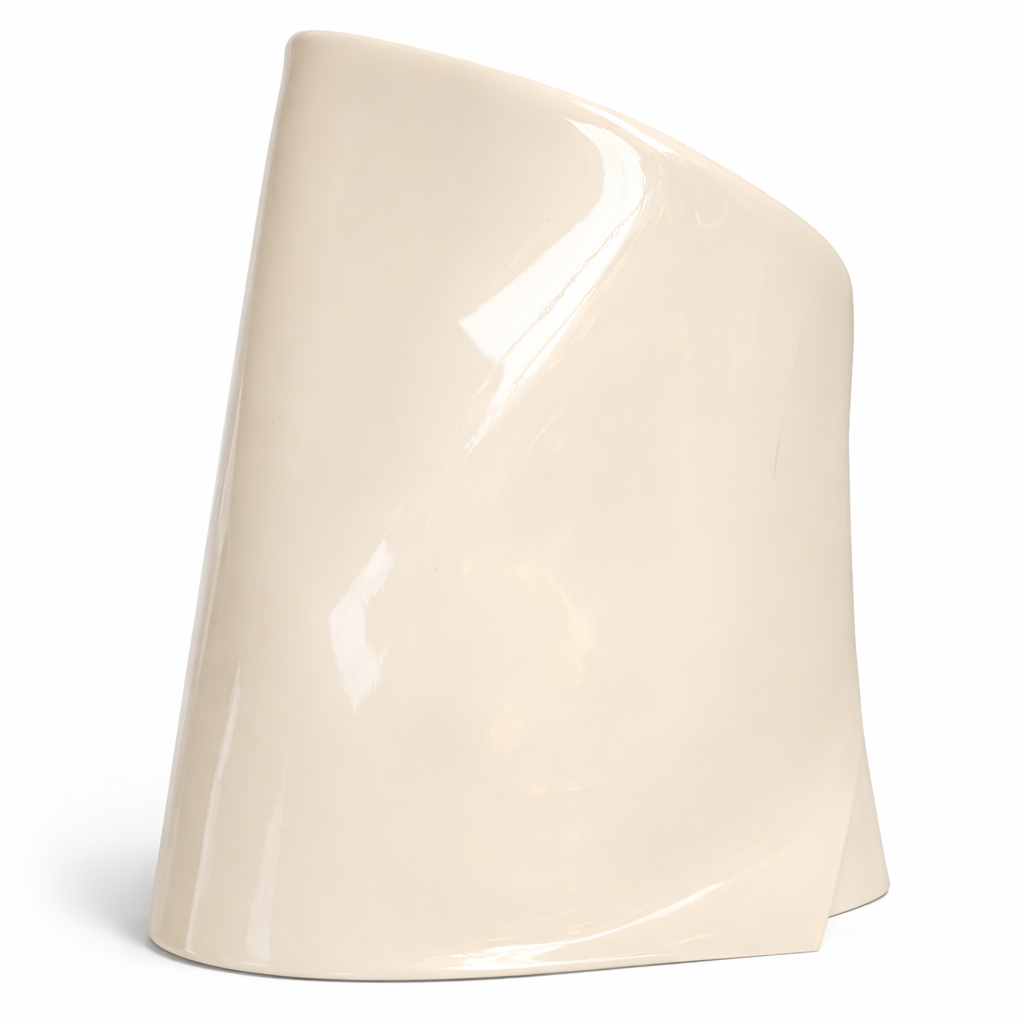 Glossy Ivory Synthetic Leather Fabric