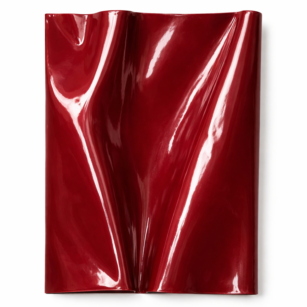 Glossy Cherry Red Synthetic Leather material