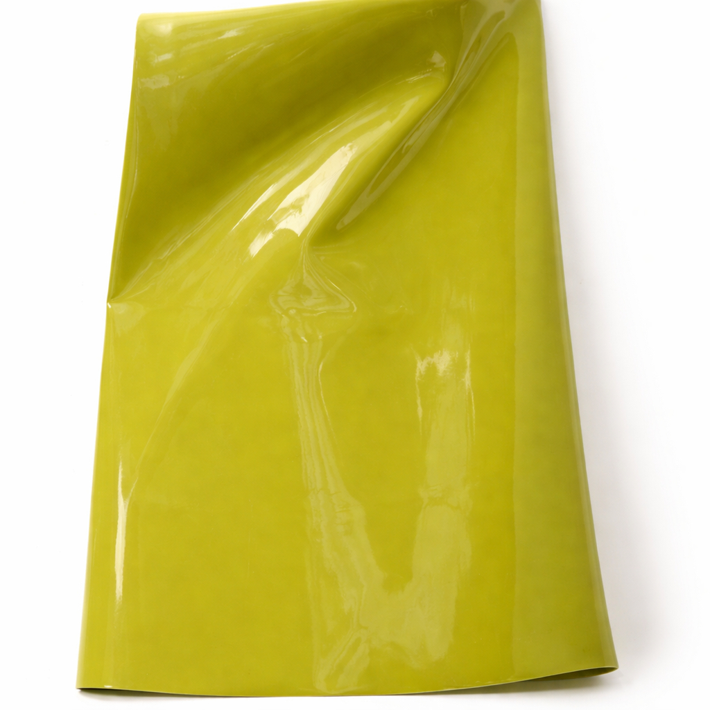 Glossy Lime Yellow Synthetic Leather Fabric