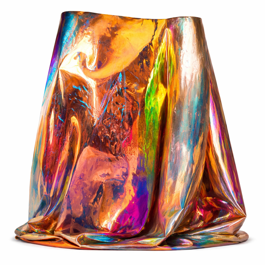 Holographic Iridescent Synthetic Leather Fabric