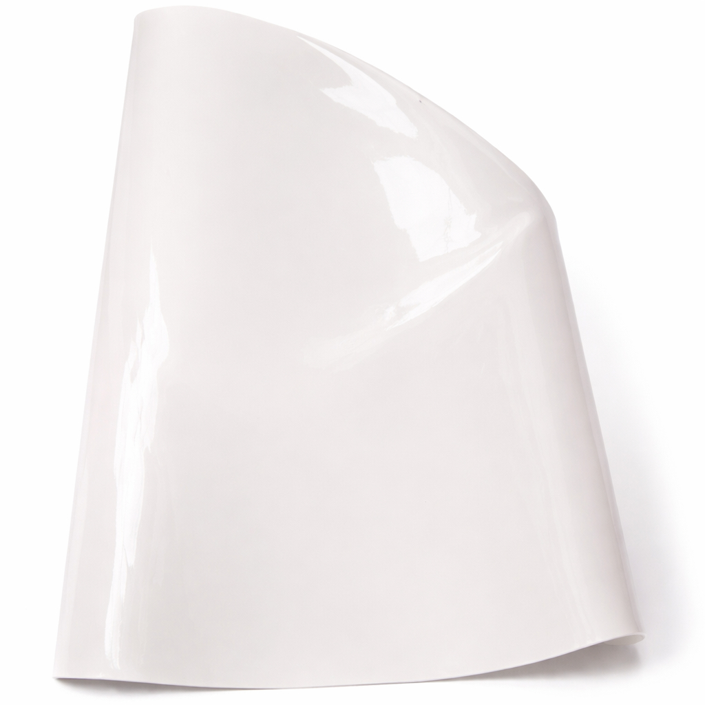 Glossy Pearl White Synthetic Leather Fabric