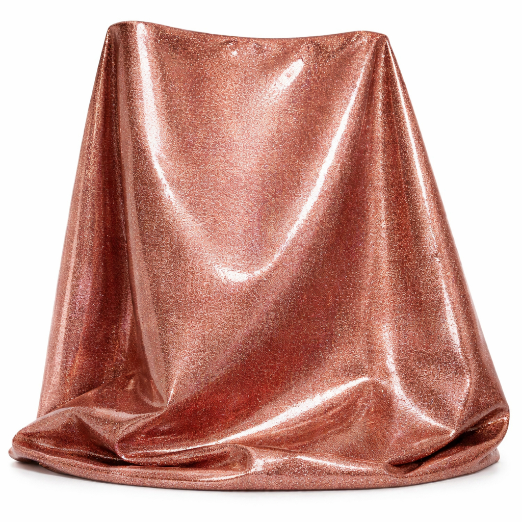 Rose Gold Glitter Synthetic Leather Fabric