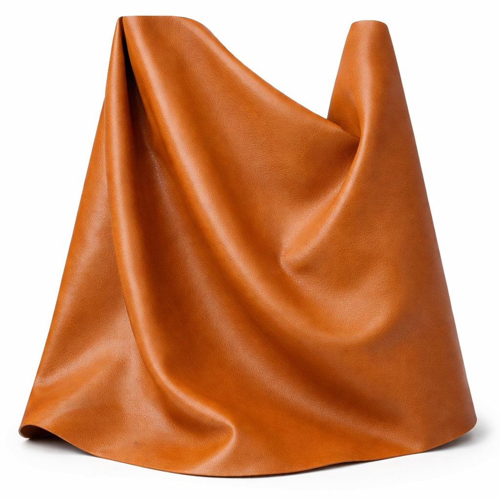 Premium Tan Brown Synthetic Leather Fabric