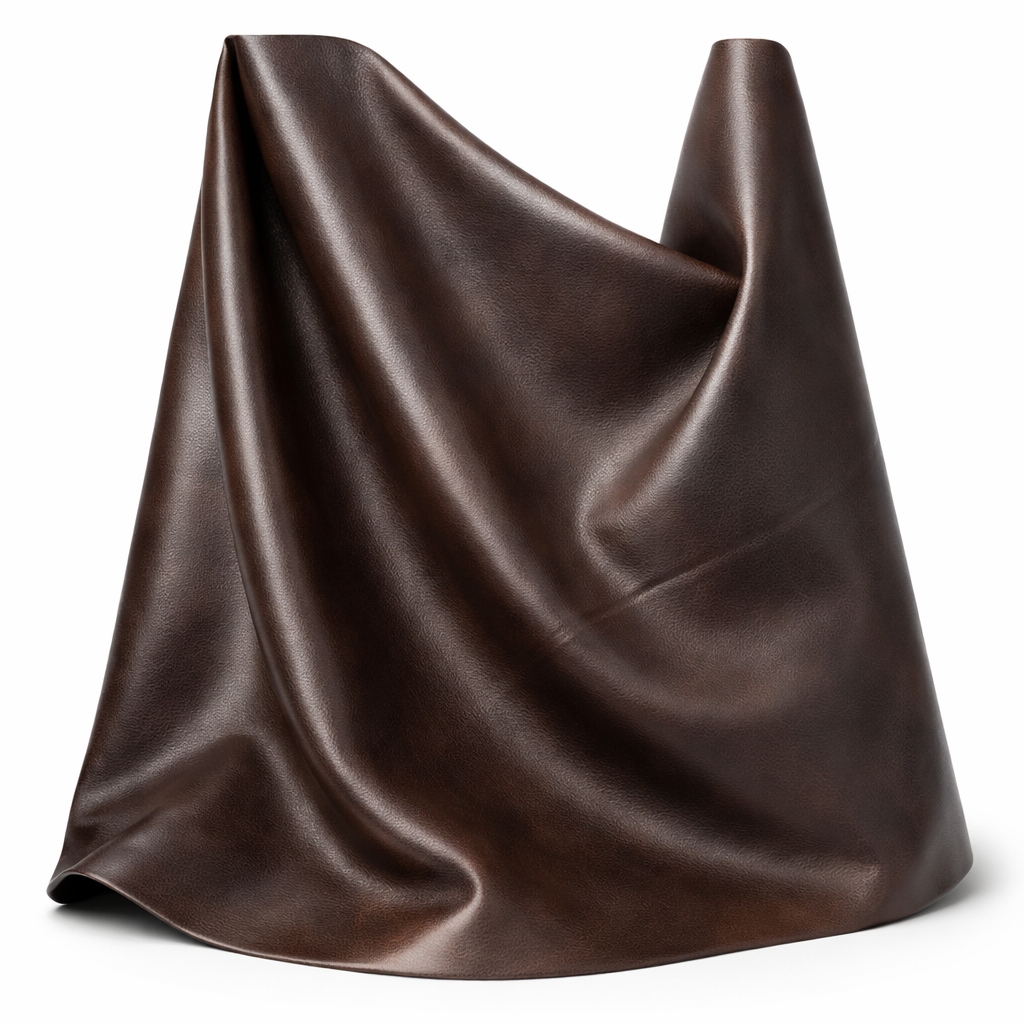 Premium Dark Brown Synthetic Leather Fabric