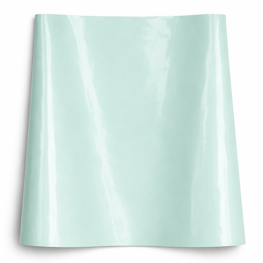 Premium Glossy Light  Green Synthetic Leather Fabric