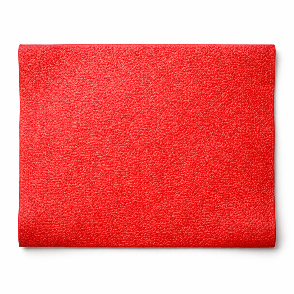 Premium textured Bright Red Synthetic Leather Fabric