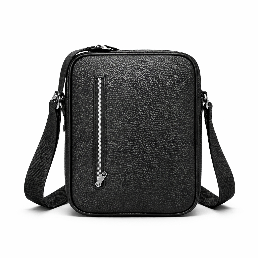 Black Leather Crossbody Pouch