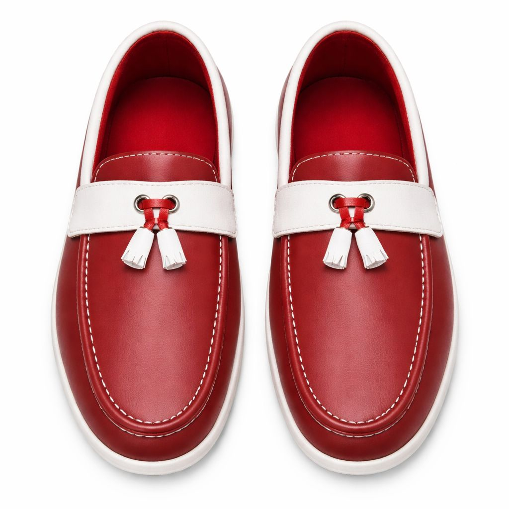 Mens Two Tone Tassel Slip On Loafer