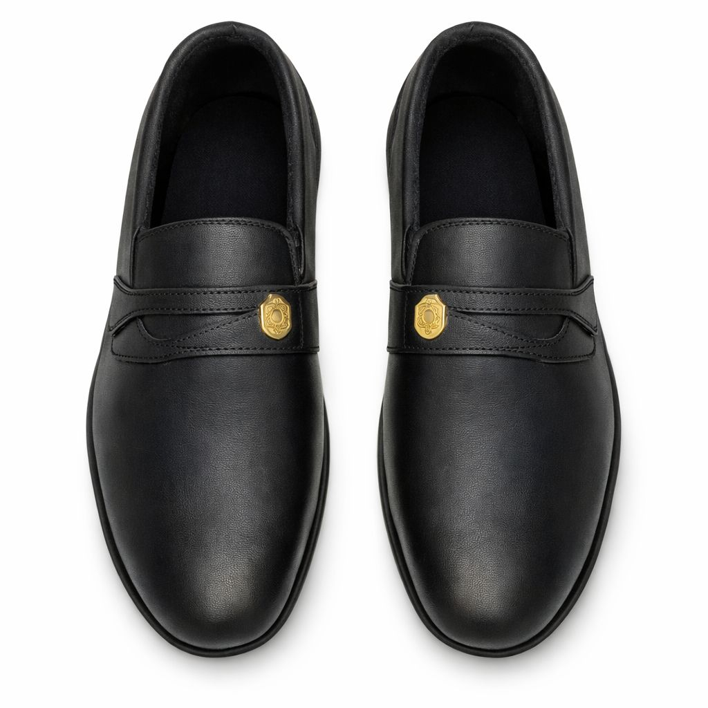 Mens Classic Black SlipOn Loafer Shoe