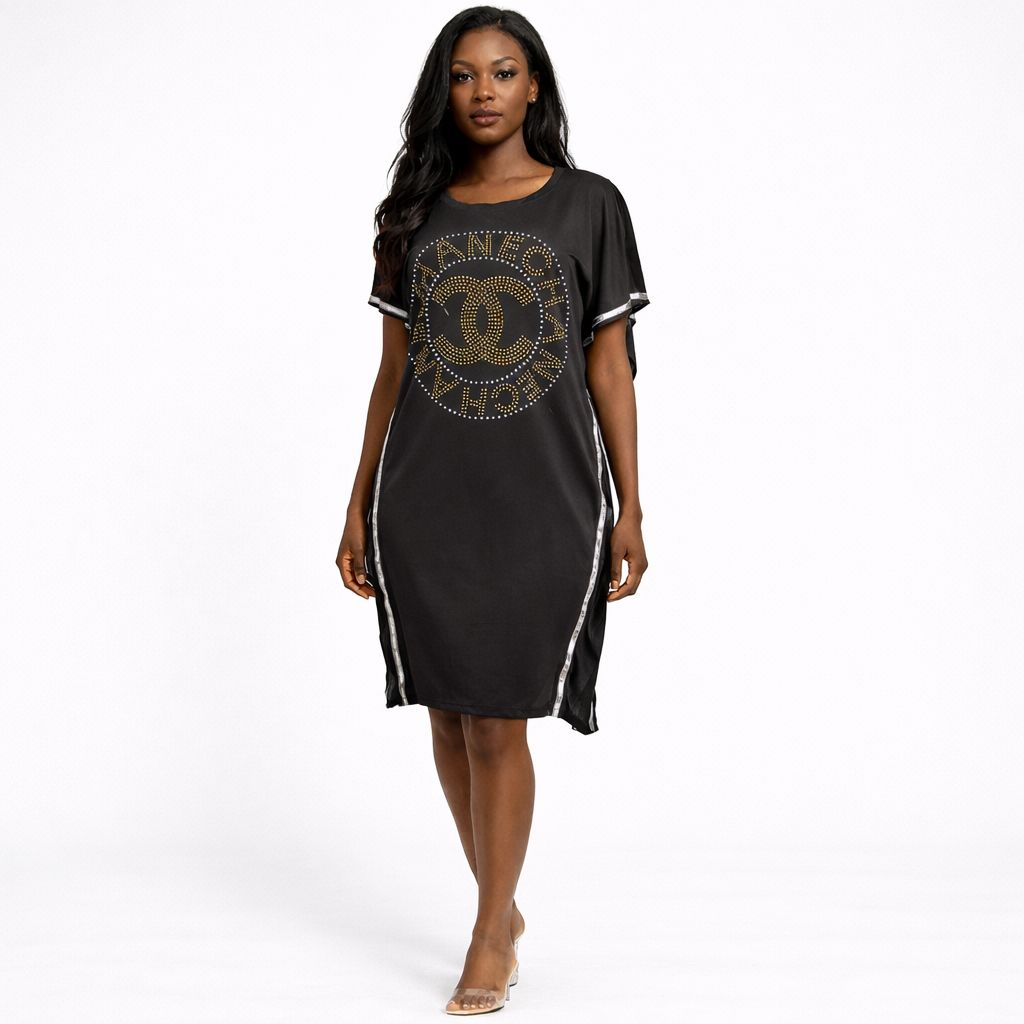 Womens Loose Fit Short Sleeve Kaftan Dress