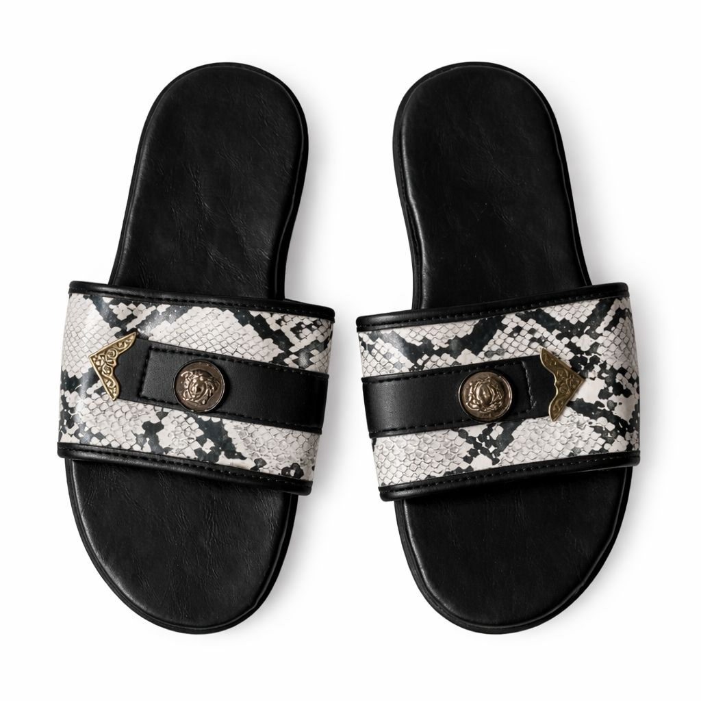 Mens Textured Strap Slip On Slide Sandal