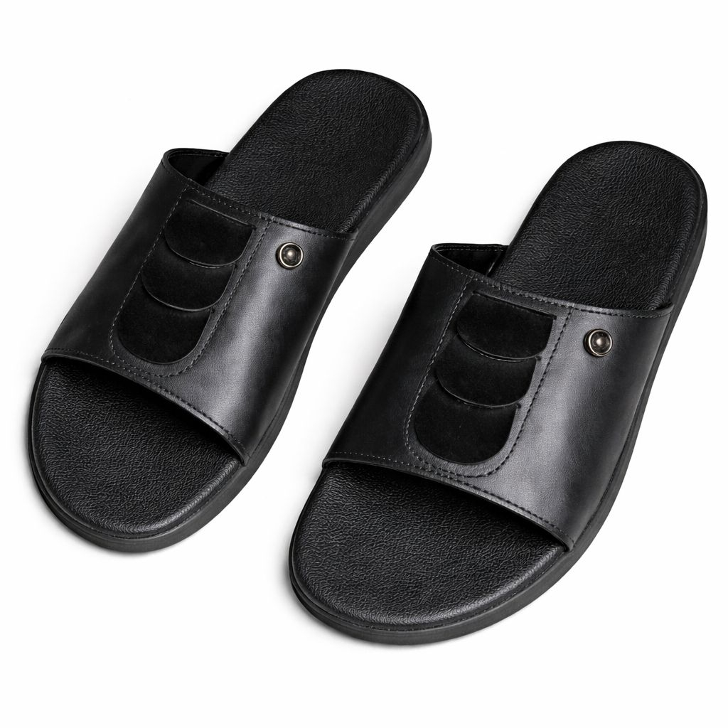Mens Wide Strap SlipOn Sandal