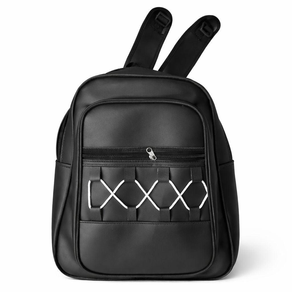 Multi Pocket Casual Backpack with Front Strap Design