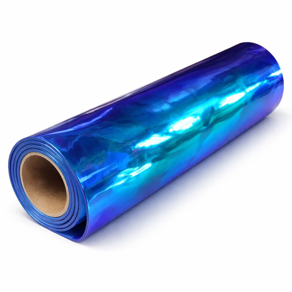 Metallic Aqua Blue Synthetic Leather Fabric