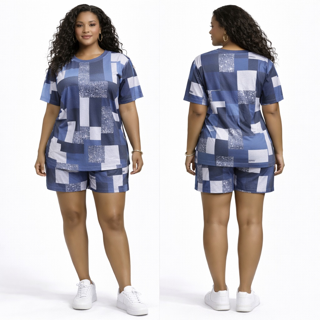 Slate Geo Print Two Piece Lounge Set