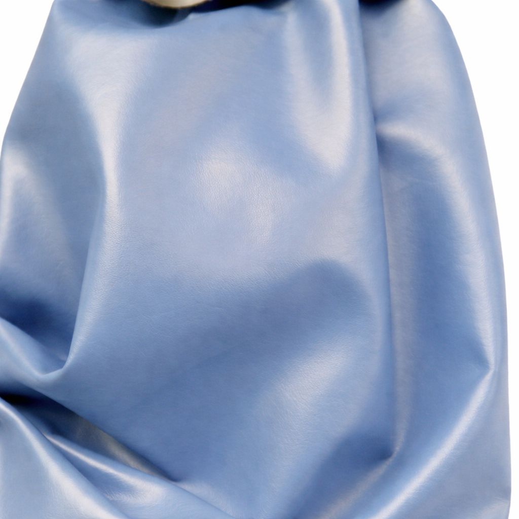 Premium Steel Blue Synthetic Leather Fabric