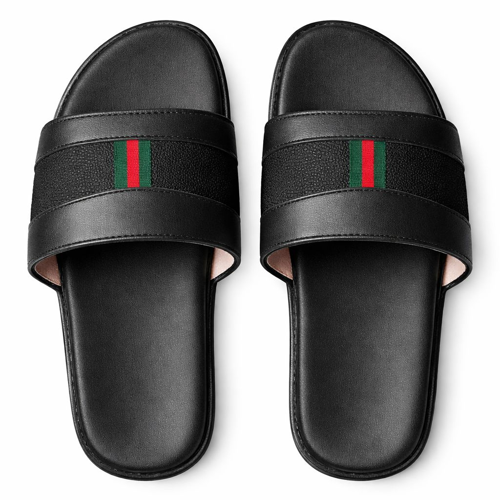 Mens Patterned Slip On Comfort Slide Sandals