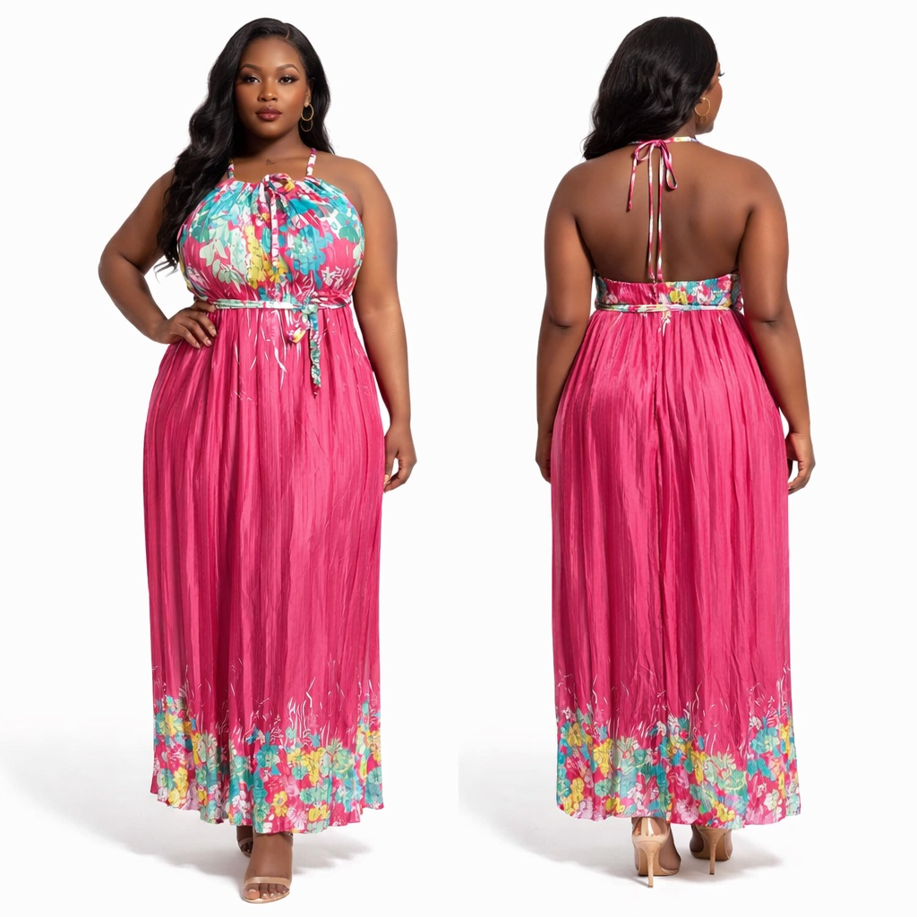 Blossom Breeze Pleated Maxi Dress