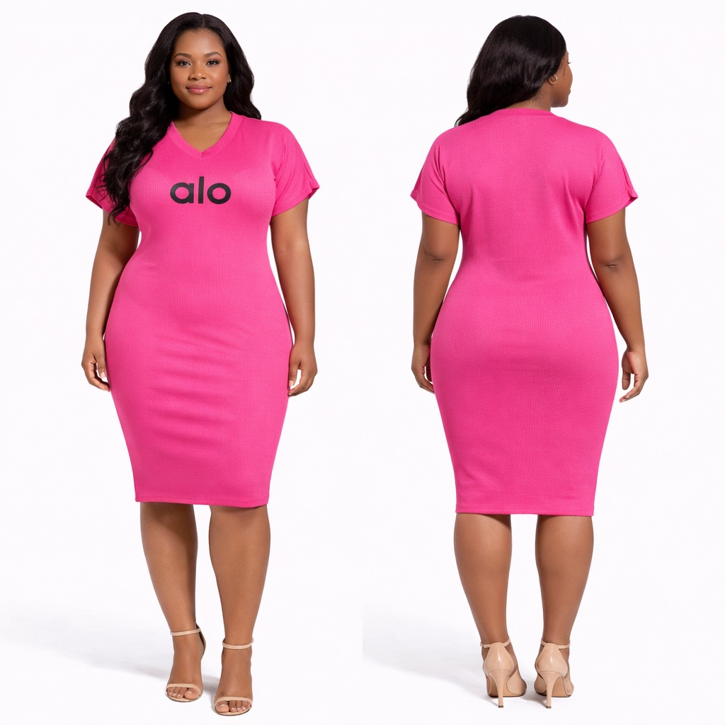 Womens Pink Ribbed Bodycon Mini Dress with Logo Print