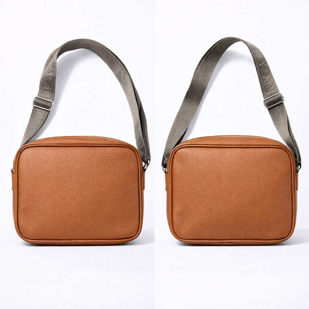 Brown Embossed  Crossbody  Sling Bag with Adjustable Strap