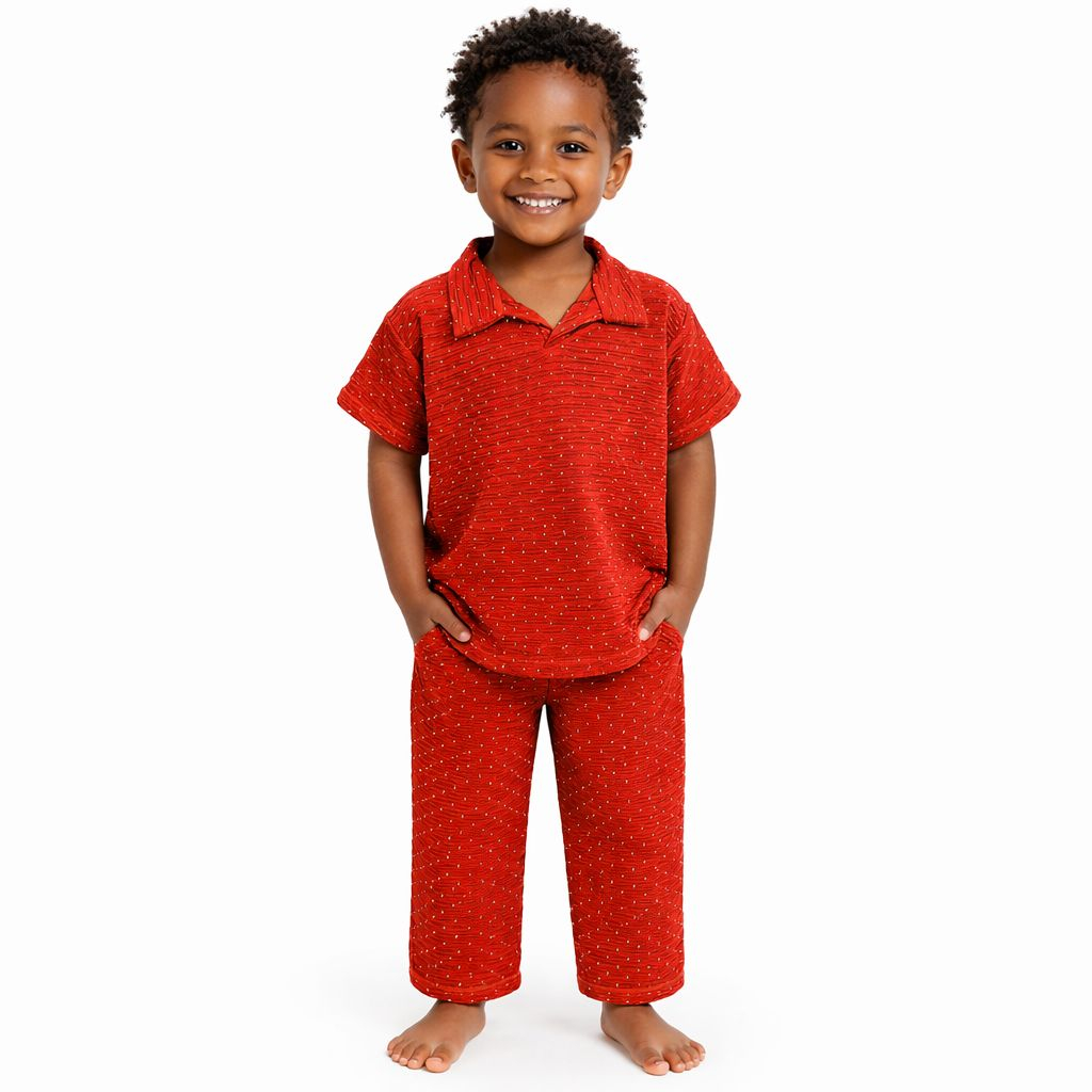 Kids Textured Two Piece Outfit Set