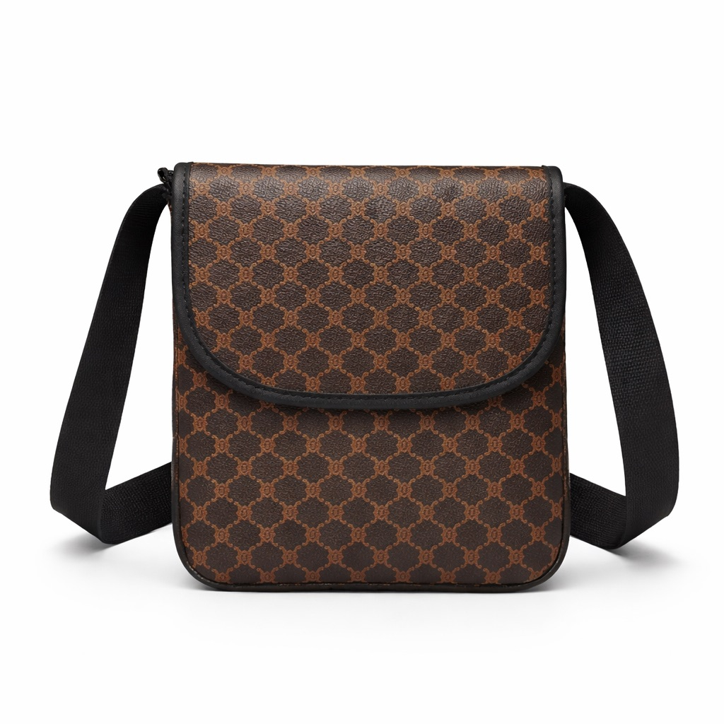 Dark Brown  Monogram Crossbody Mini Bag