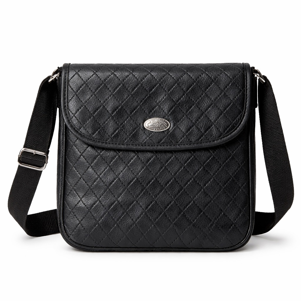 Elegant  Black  Pattern Crossbody Mini Bag with  Adjustable Strap